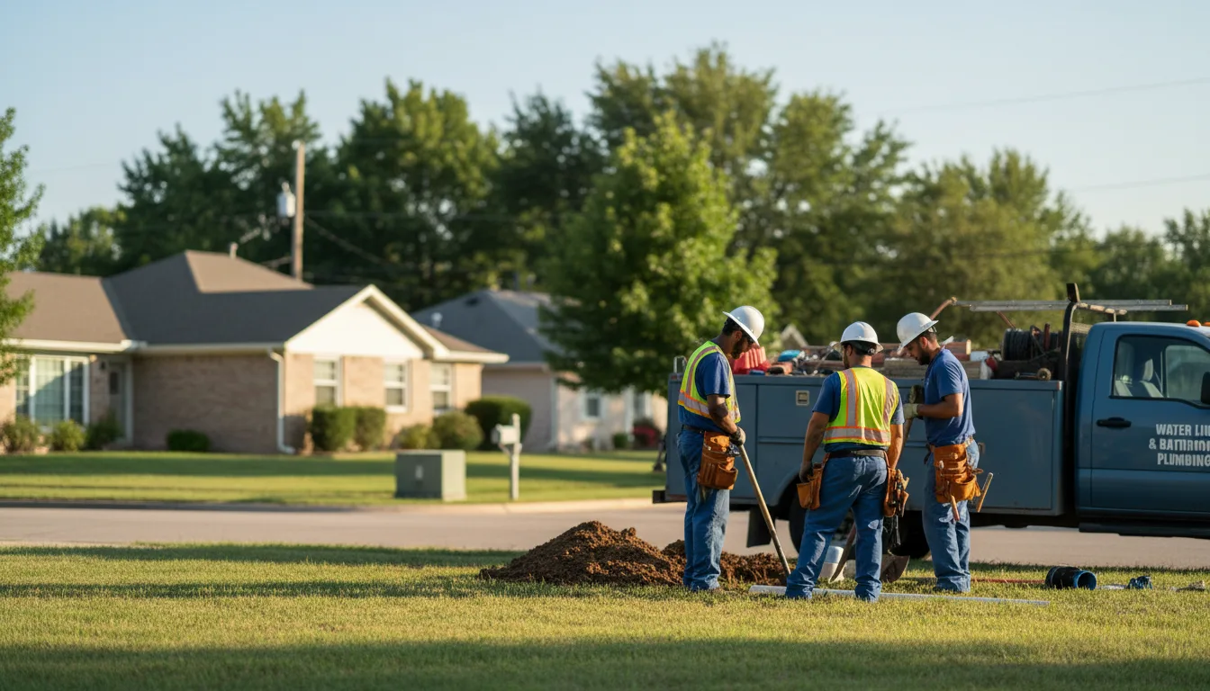 Residential water line and bathroom plumbing service in Foreman, AR